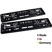 sunmondo Juego de 2 soportes para matrícula de coche- color negro